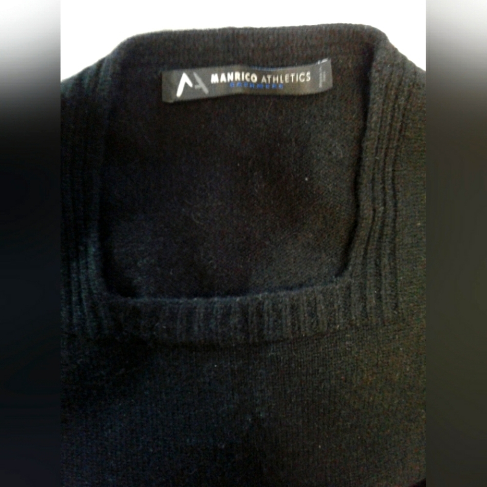 Manrico Athletic black cashmere sweater